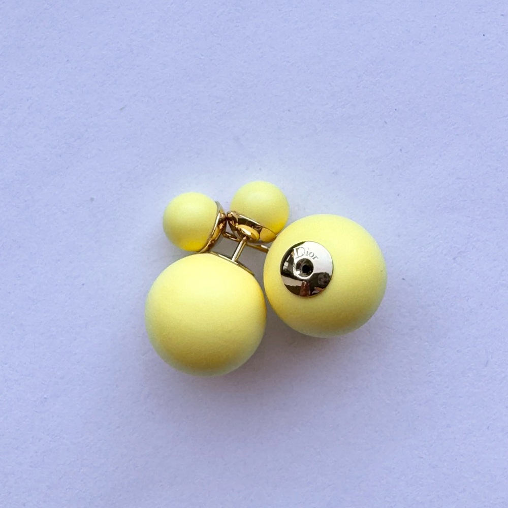 100% Authentic Dior Tribales Earrings Rare Yellow Ceramic